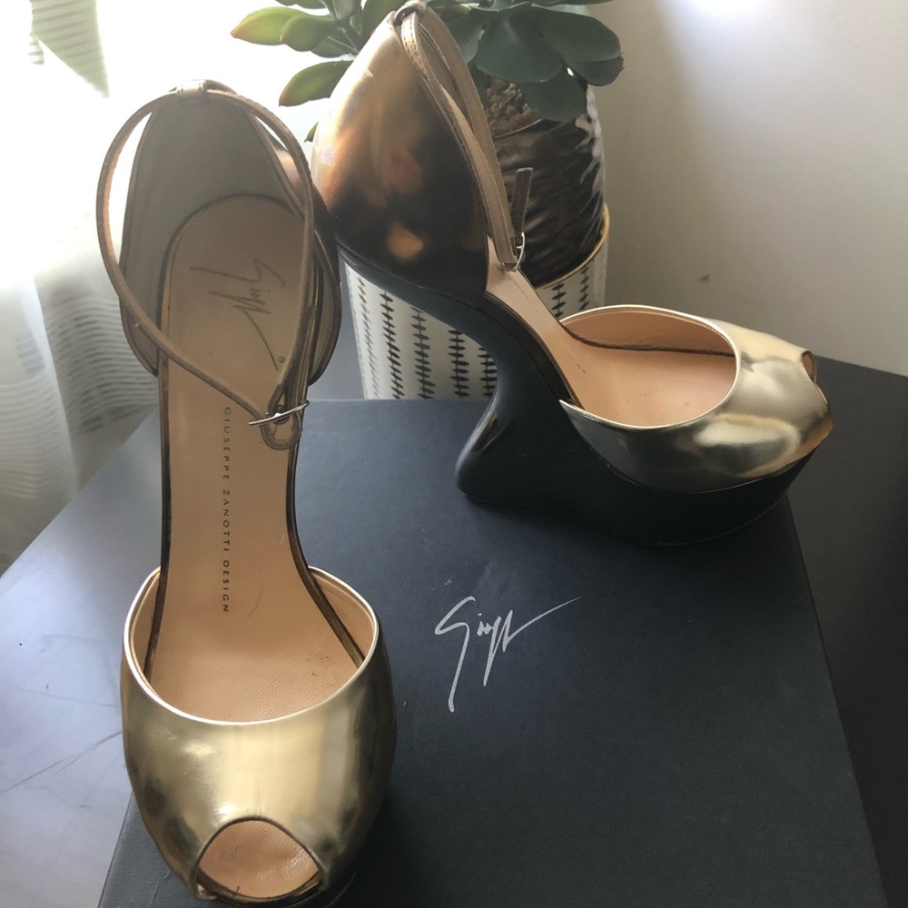 Giuseppe Zanotti Two-Toned Heelless Peep Toe Pump